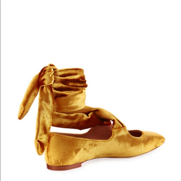 THE ROW lace-up velvet ballet flats - Picture 2 of 8